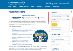 Member Welcome Page